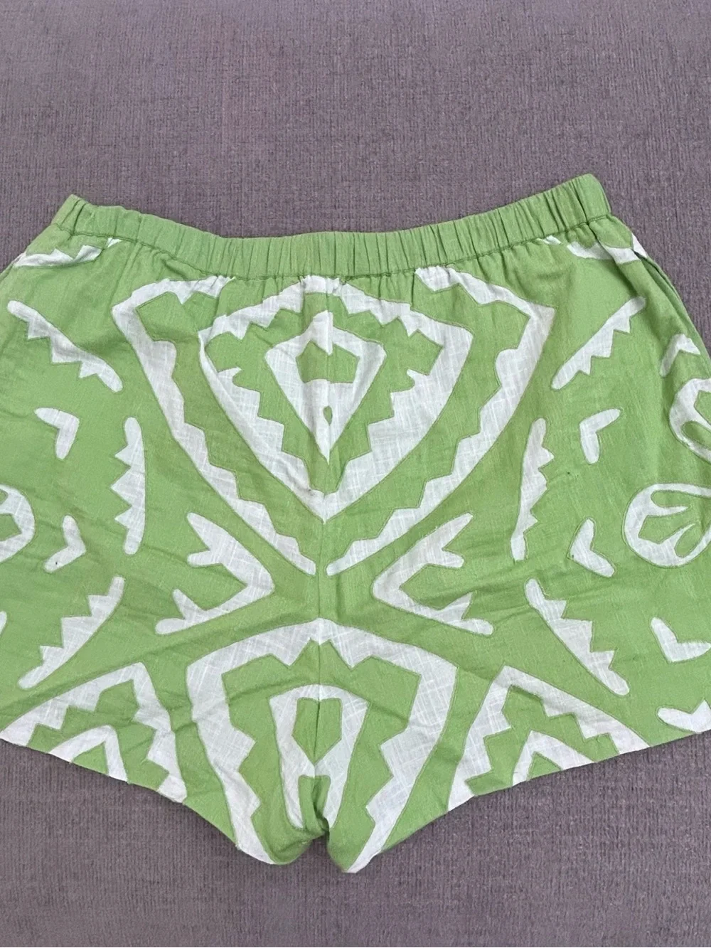 Women’s Athletic Shorts in Green and White - Lightweight Drawstring